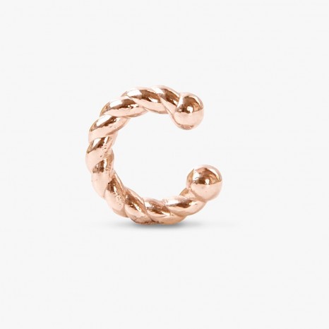 EAR CUFF TRENZADO DE PLATA BAÑADO EN ORO 18 KT ROSA