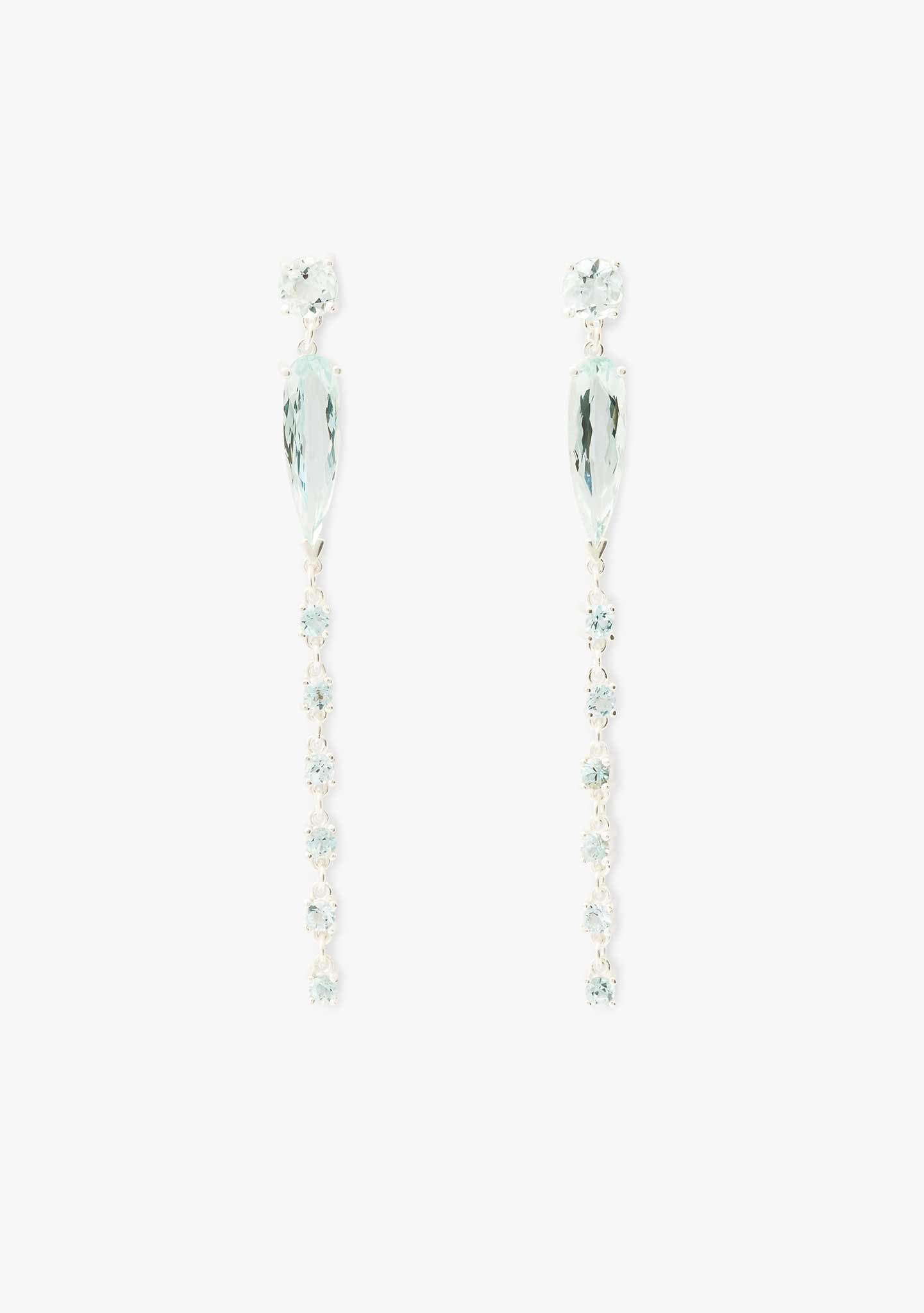 PENDIENTES DE PLATA DE LEY Y TOPACIO AZUL